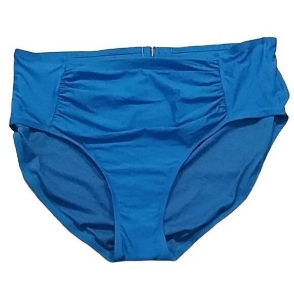 Time & Tru Womens High-Waisted Ruched Bikini Bottom Size 2X 20W-22W - Picture 2 of 6